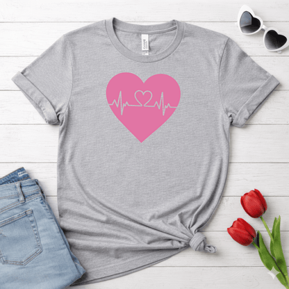 Heartbeat Love Valentine Shirt | Heart Pulse Graphic Tee