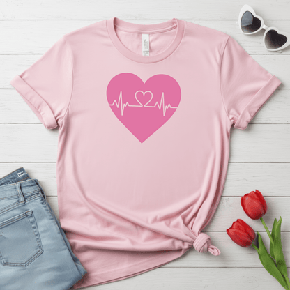 Heartbeat Love Valentine Shirt | Heart Pulse Graphic Tee
