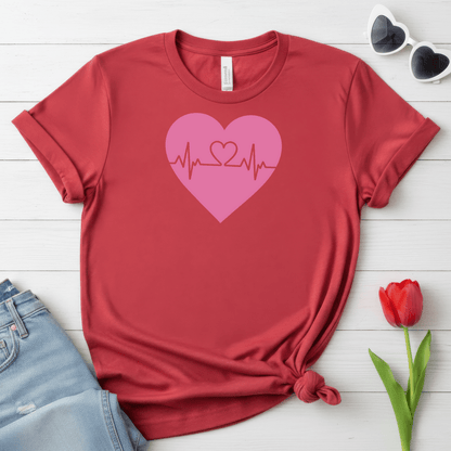 Heartbeat Love Valentine Shirt | Heart Pulse Graphic Tee