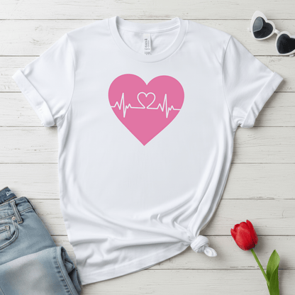 Heartbeat Love Valentine Shirt | Heart Pulse Graphic Tee