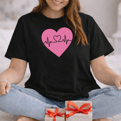 Heartbeat Love Valentine Shirt | Heart Pulse Graphic Tee