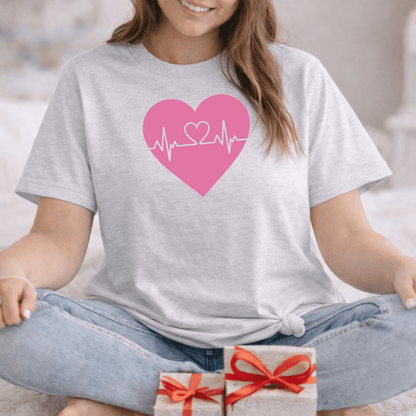 Heartbeat Love Valentine Shirt | Heart Pulse Graphic Tee