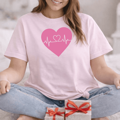 Heartbeat Love Valentine Shirt | Heart Pulse Graphic Tee