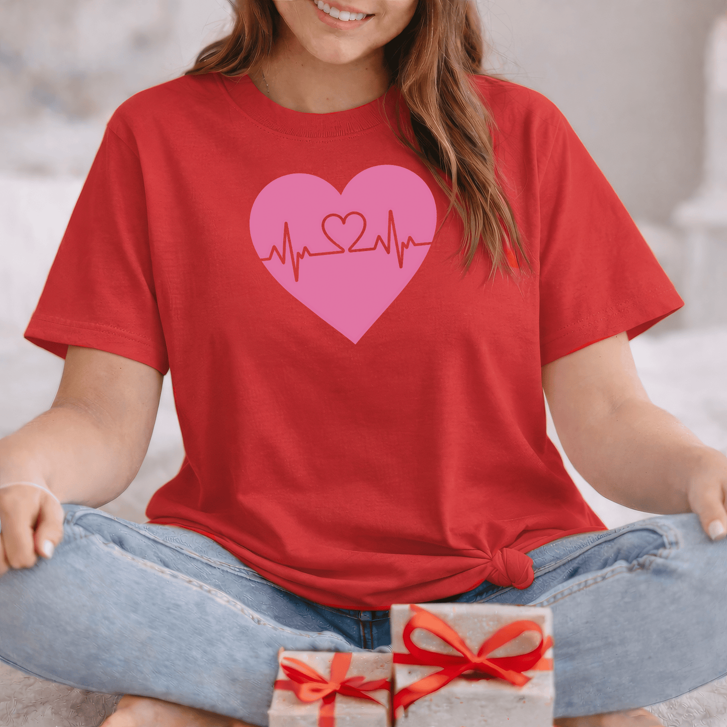 Heartbeat Love Valentine Shirt | Heart Pulse Graphic Tee