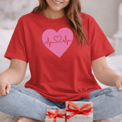 Heartbeat Love Valentine Shirt | Heart Pulse Graphic Tee