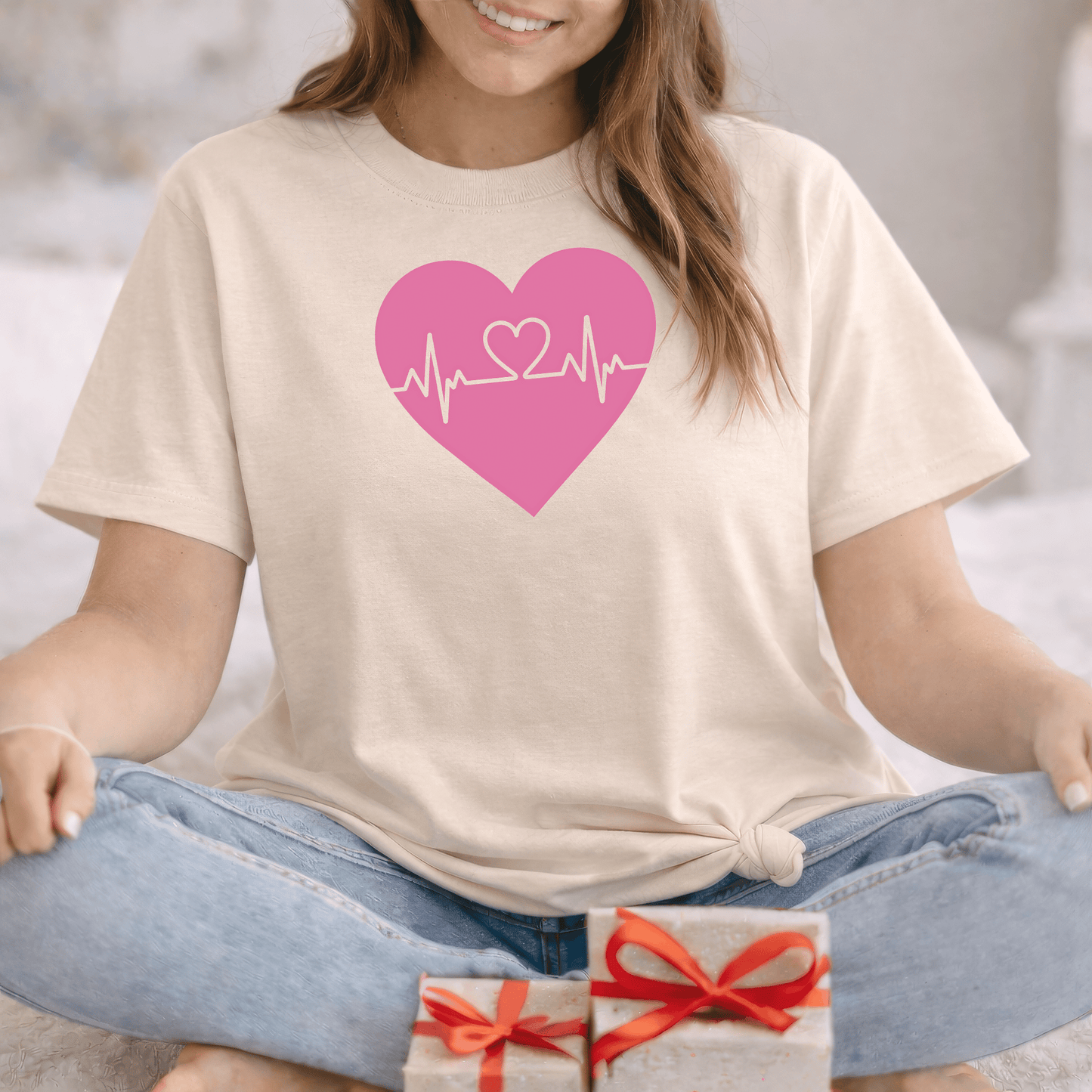 Heartbeat Love Valentine Shirt | Heart Pulse Graphic Tee
