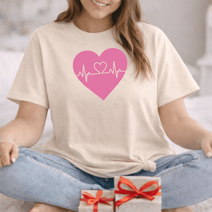 Heartbeat Love Valentine Shirt | Heart Pulse Graphic Tee