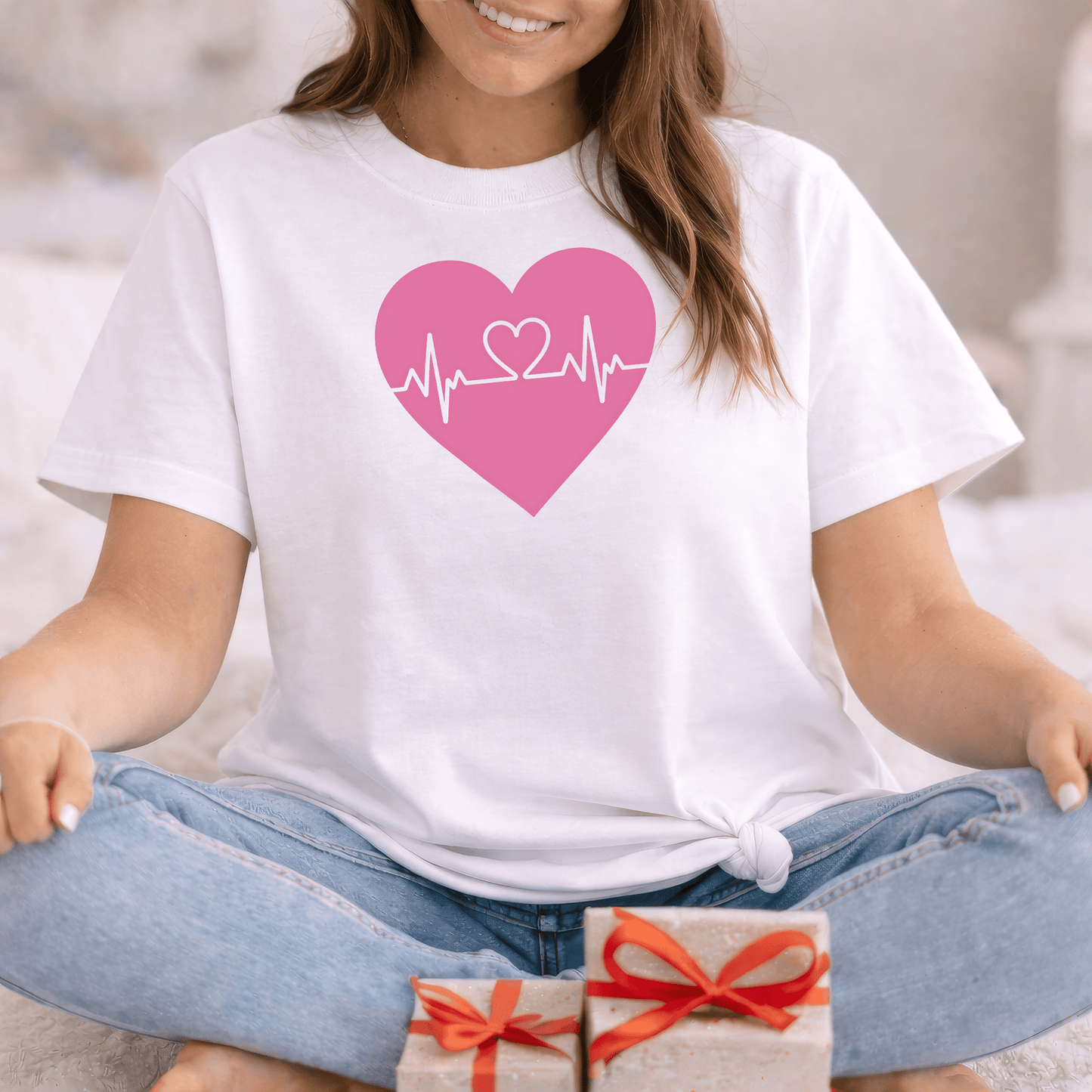 Heartbeat Love Valentine Shirt | Heart Pulse Graphic Tee