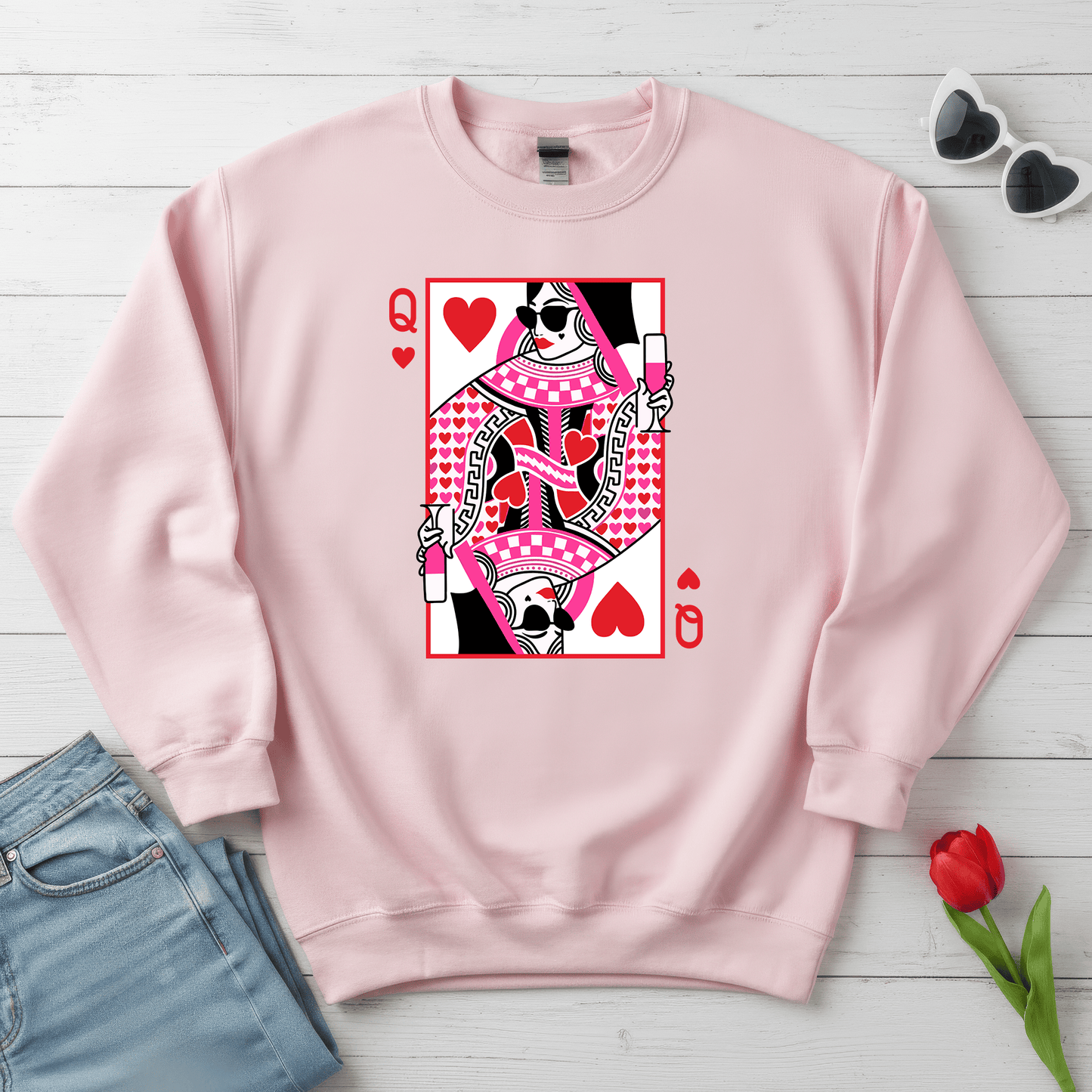 Queen of Hearts Valentine Shirt | Stylish Valentine Sweatshirt