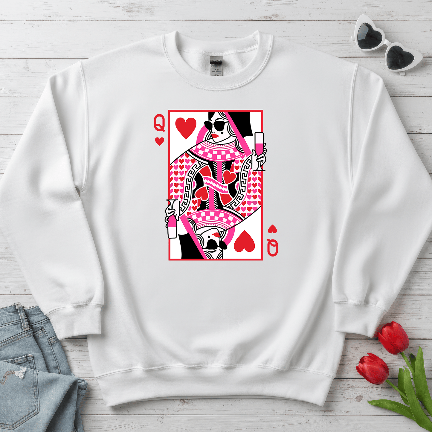 Queen of Hearts Valentine Shirt | Stylish Valentine Sweatshirt
