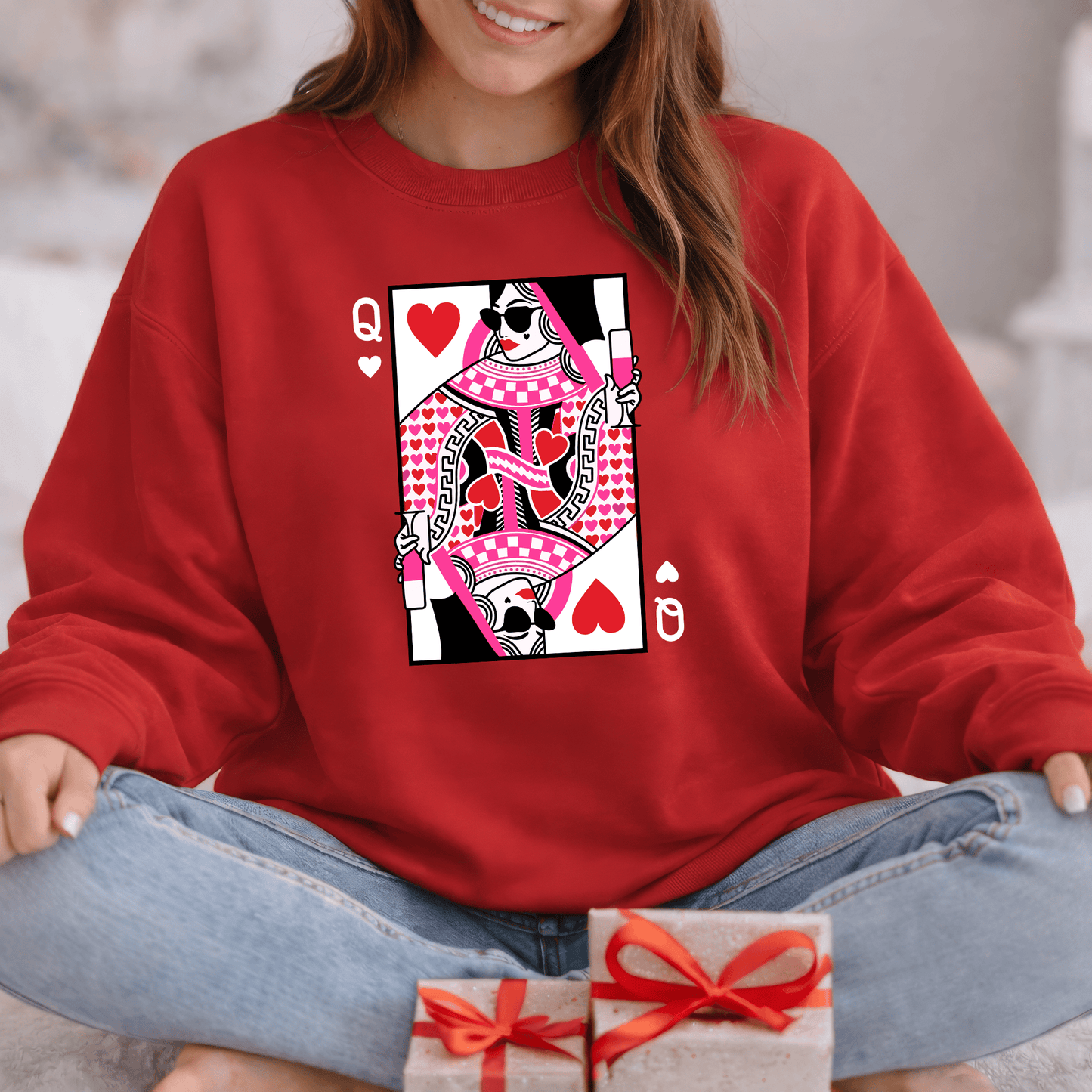 Queen of Hearts Valentine Shirt | Stylish Valentine Sweatshirt