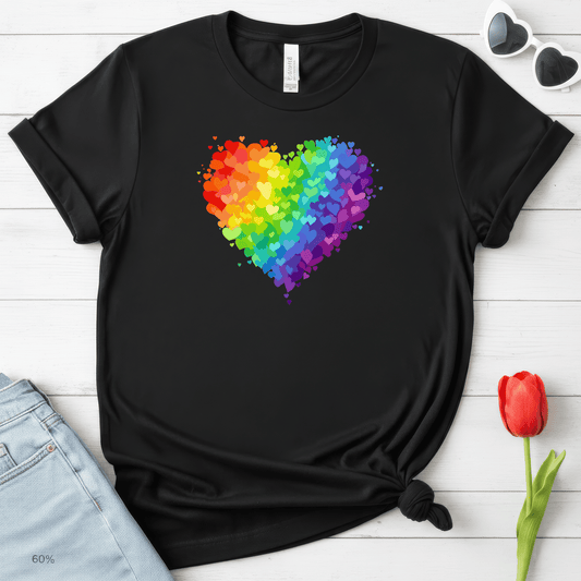 Rainbow Heart Love Shirt | Valentine Graphic Tee