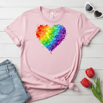 Rainbow Heart Love Shirt | Valentine Graphic Tee