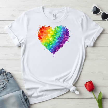Rainbow Heart Love Shirt | Valentine Graphic Tee