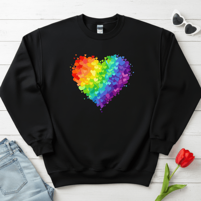 Rainbow Heart Love Shirt | Valentine Graphic Sweatshirt