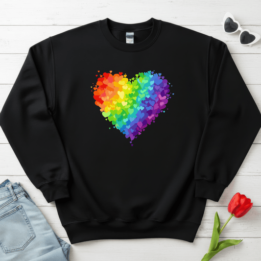 Rainbow Heart Love Shirt | Valentine Graphic Sweatshirt