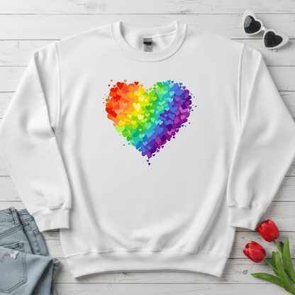 Rainbow Heart Love Shirt | Valentine Graphic Sweatshirt