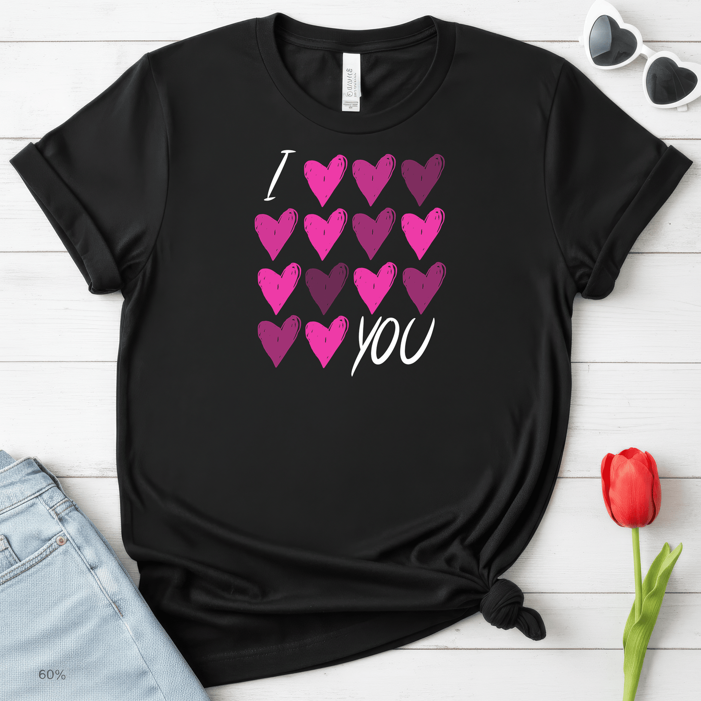 I Love, Love, Love You Hearts Shirt | Valentine Graphic Tee