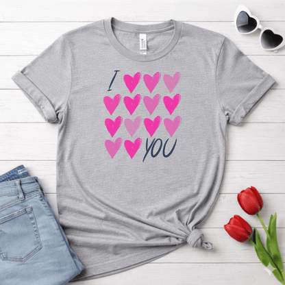I Love, Love, Love You Hearts Shirt | Valentine Graphic Tee