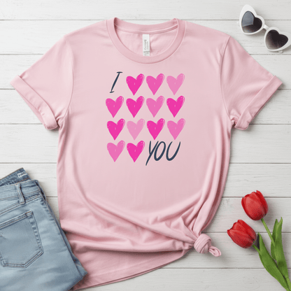 I Love, Love, Love You Hearts Shirt | Valentine Graphic Tee