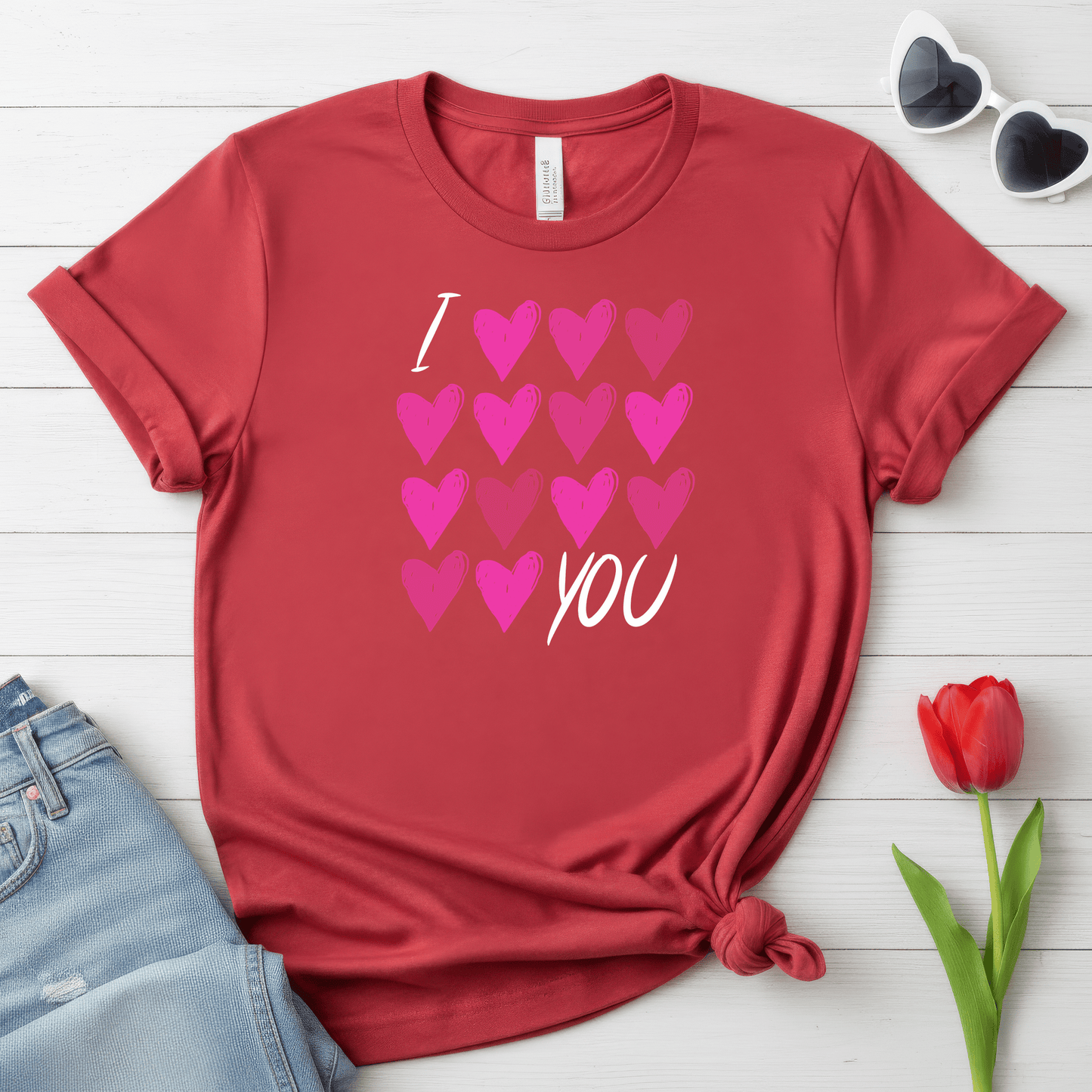 I Love, Love, Love You Hearts Shirt | Valentine Graphic Tee