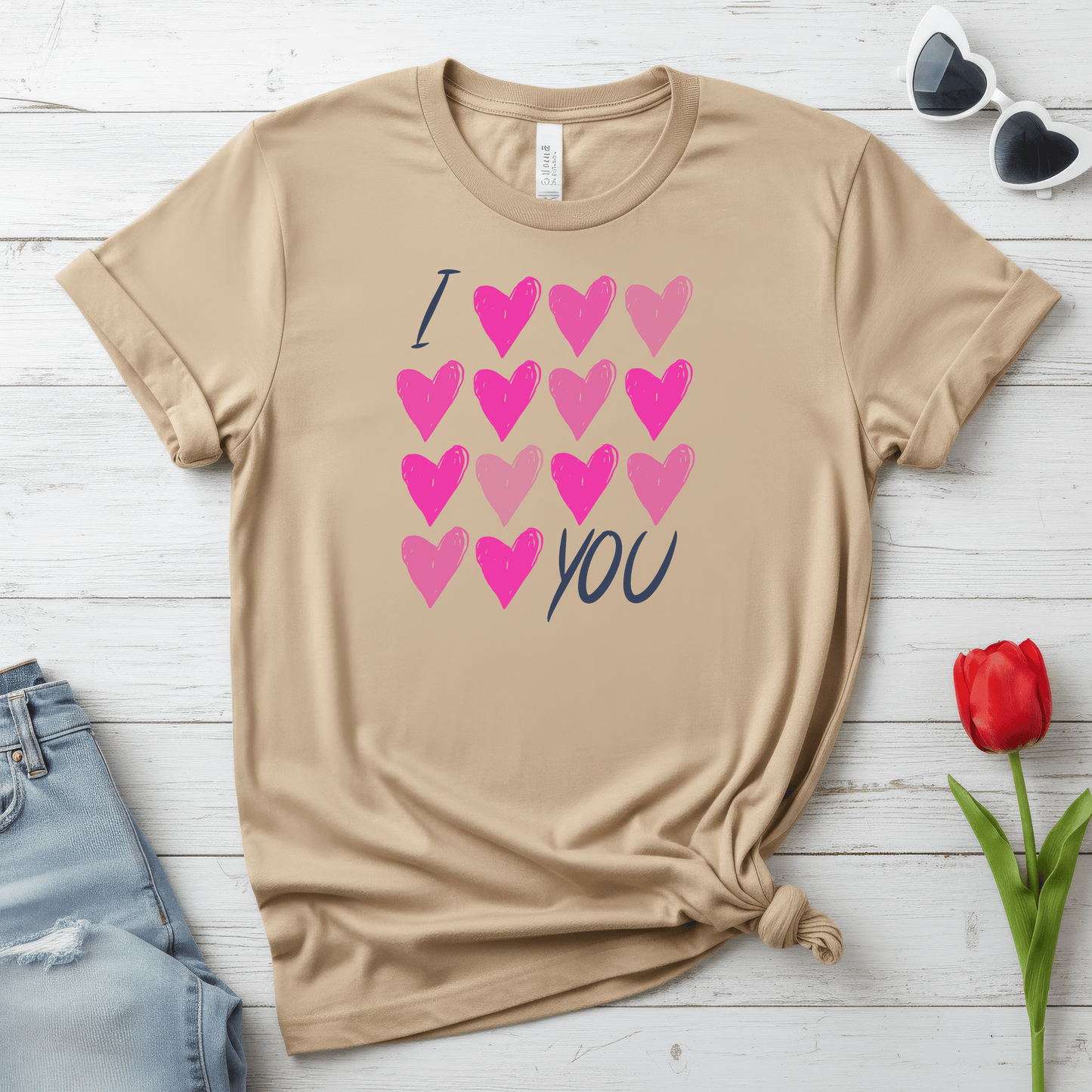 I Love, Love, Love You Hearts Shirt | Valentine Graphic Tee