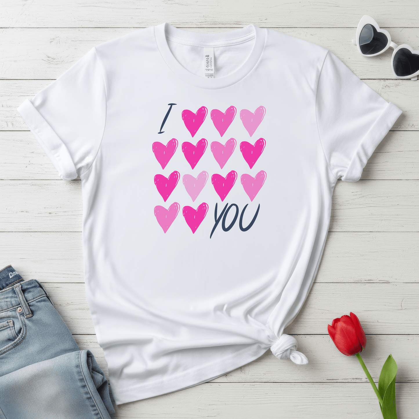 I Love, Love, Love You Hearts Shirt | Valentine Graphic Tee