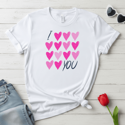I Love, Love, Love You Hearts Shirt | Valentine Graphic Tee