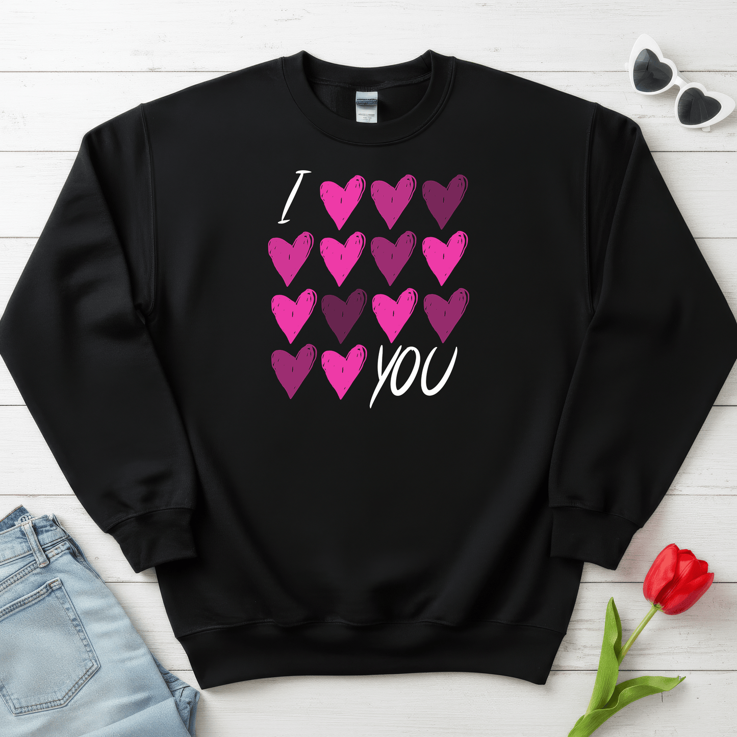 I Love, Love, Love You Hearts Shirt | Valentine Graphic Sweatshirt