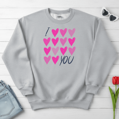 I Love, Love, Love You Hearts Shirt | Valentine Graphic Sweatshirt