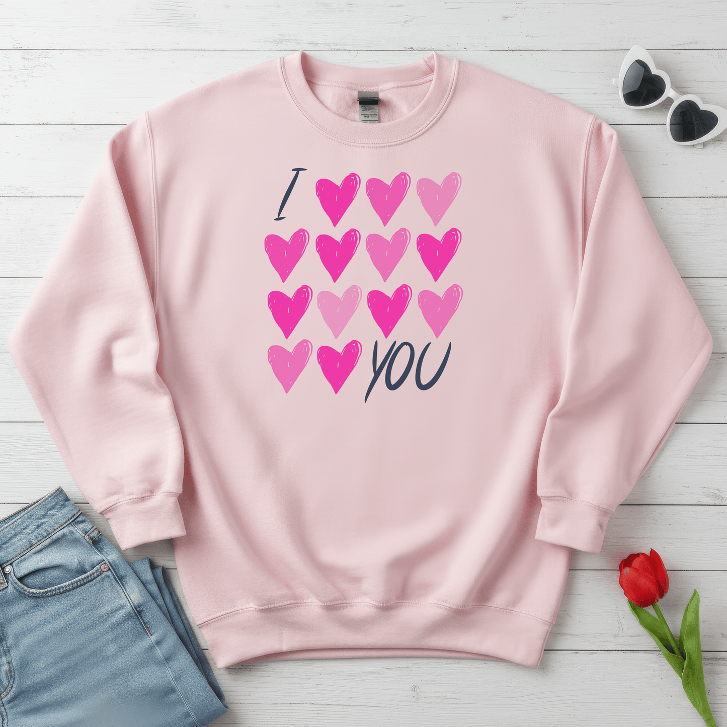 I Love, Love, Love You Hearts Shirt | Valentine Graphic Sweatshirt