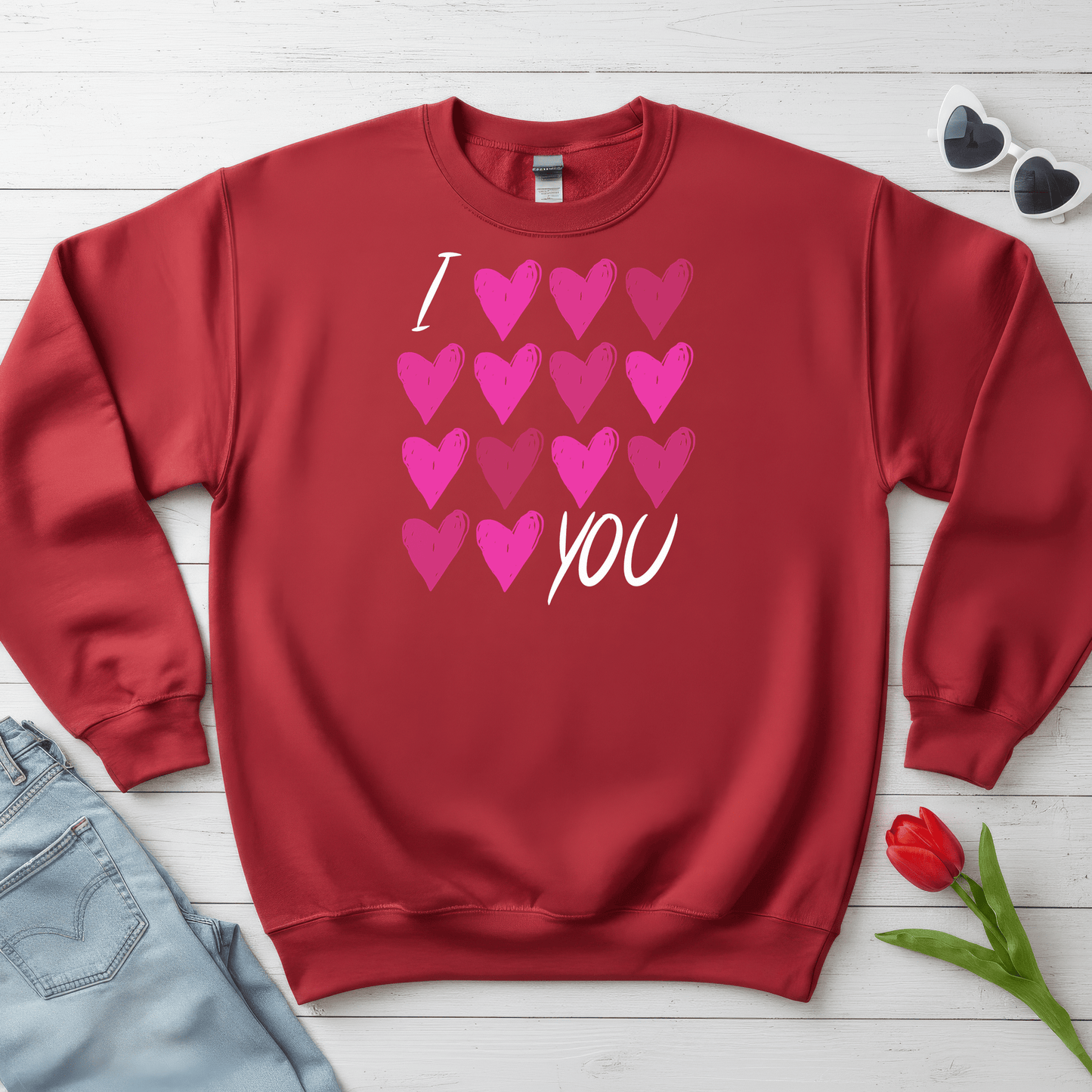 I Love, Love, Love You Hearts Shirt | Valentine Graphic Sweatshirt