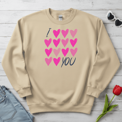 I Love, Love, Love You Hearts Shirt | Valentine Graphic Sweatshirt