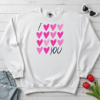 I Love, Love, Love You Hearts Shirt | Valentine Graphic Sweatshirt