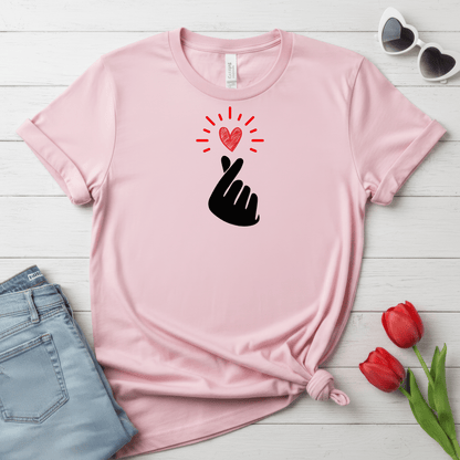 Mini Heart Gesture Shirt | Minimal Love Hand Heart Tee