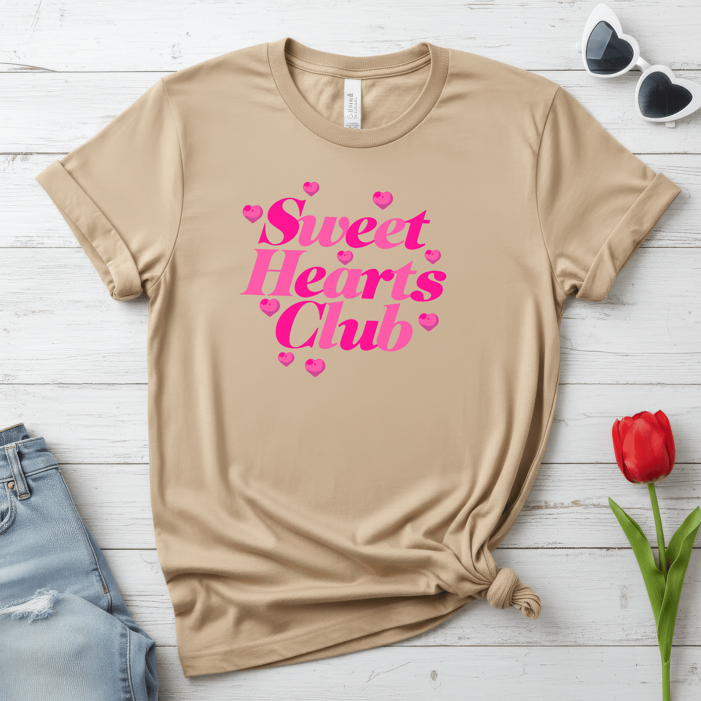 Sweet Hearts Club Valentine Shirt | Pink Love Tee