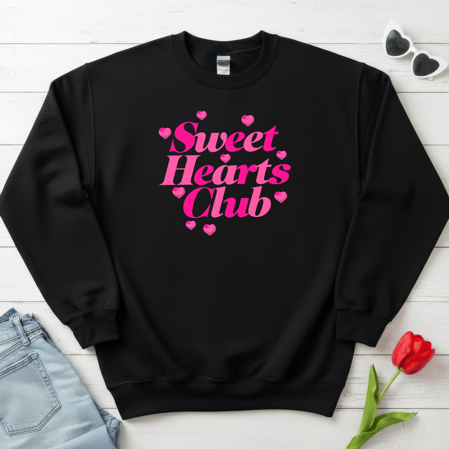 Sweet Hearts Club Valentine Shirt | Pink Love Sweatshirt