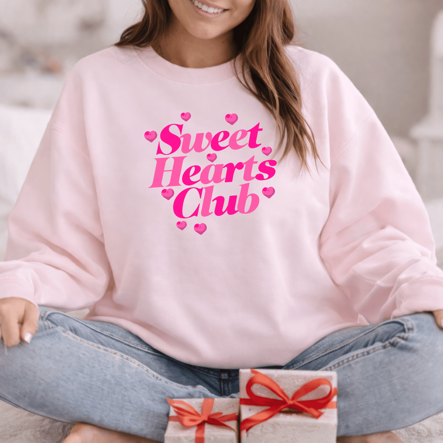 Sweet Hearts Club Valentine Shirt | Pink Love Sweatshirt