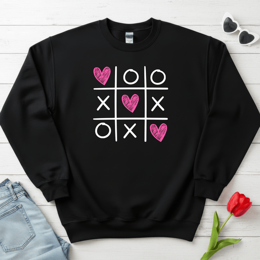 Tic Tac Love Valentine Shirt | XOXO Heart Game Sweatshirt