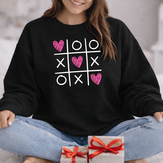 Tic Tac Love Valentine Shirt | XOXO Heart Game Sweatshirt