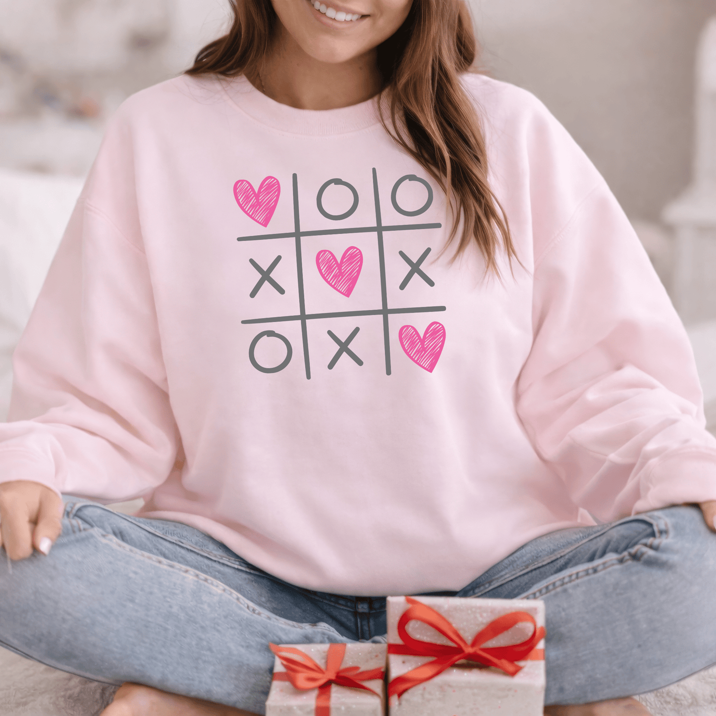 Tic Tac Love Valentine Shirt | XOXO Heart Game Sweatshirt