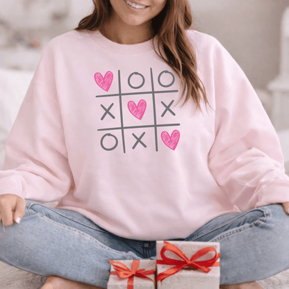 Tic Tac Love Valentine Shirt | XOXO Heart Game Sweatshirt