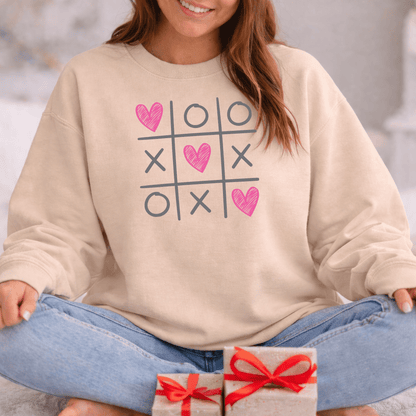 Tic Tac Love Valentine Shirt | XOXO Heart Game Sweatshirt