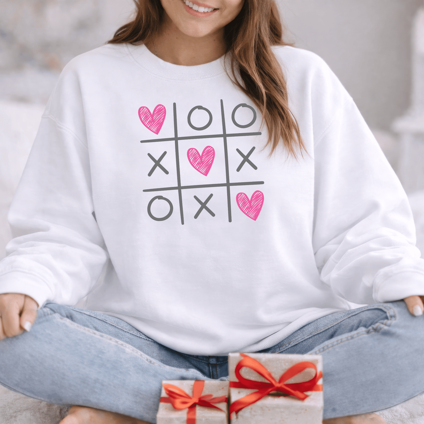 Tic Tac Love Valentine Shirt | XOXO Heart Game Sweatshirt