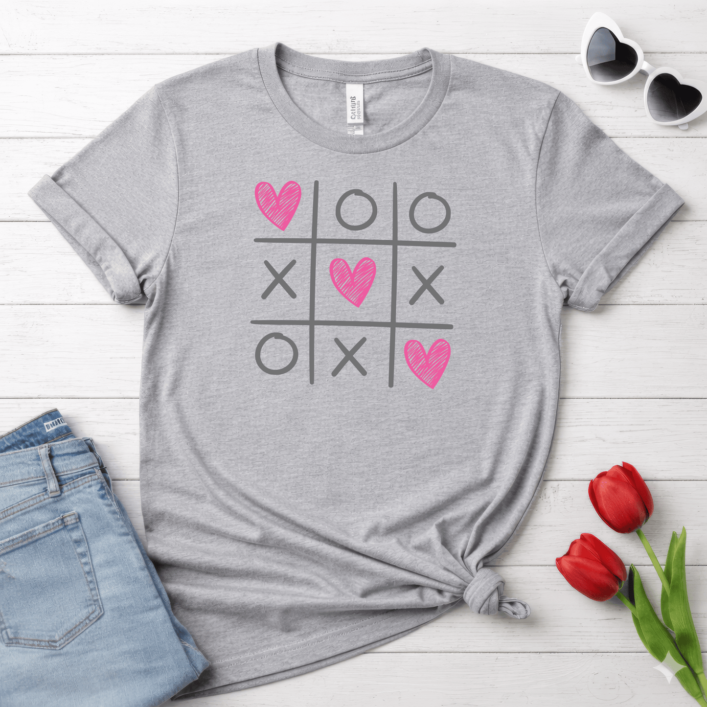 Tic Tac Love Valentine Shirt | XOXO Heart Game Tee
