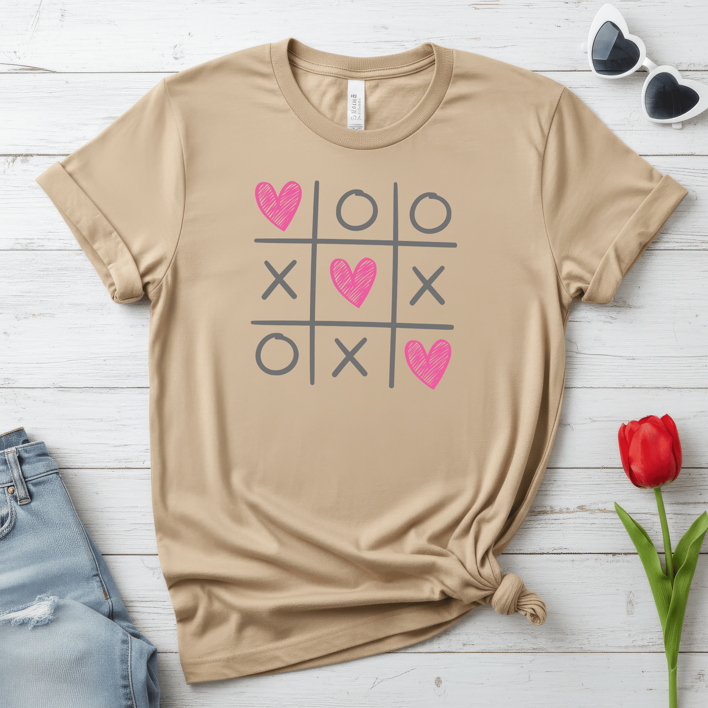 Tic Tac Love Valentine Shirt | XOXO Heart Game Tee