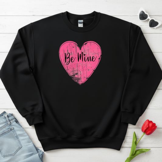 Be Mine Pink Heart Valentine Shirt | Vintage Love Graphic Sweatshirt