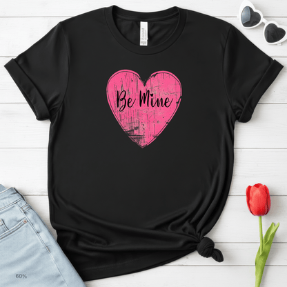 Be Mine Pink Heart Valentine Shirt | Vintage Love Graphic Tee