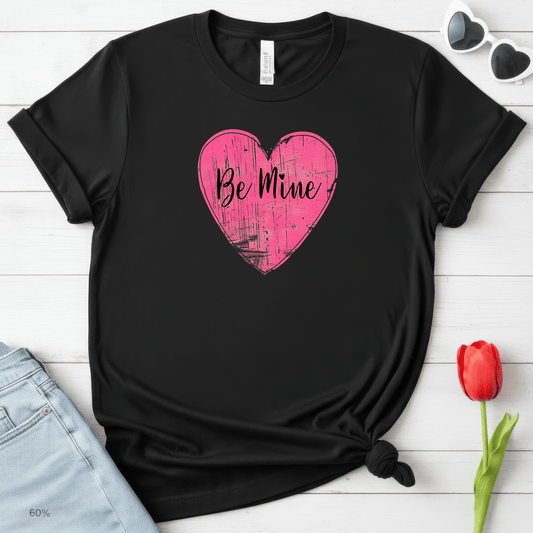 Be Mine Pink Heart Valentine Shirt | Vintage Love Graphic Tee