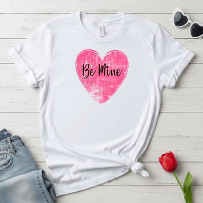 Be Mine Pink Heart Valentine Shirt | Vintage Love Graphic Tee